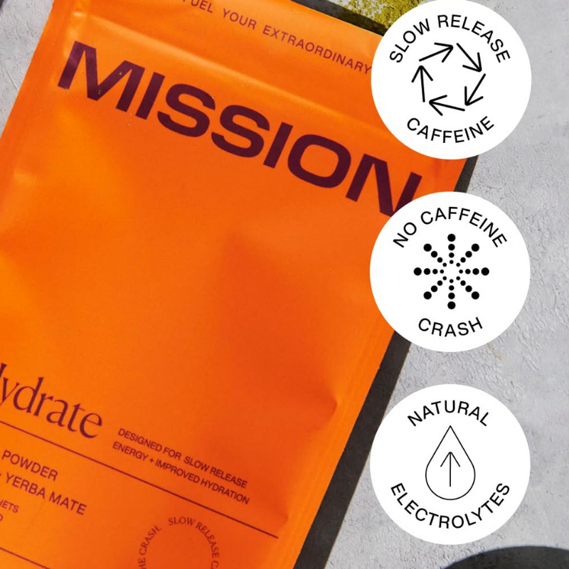 MISSION Hydrate Powder (Matcha & Yerba Mate x30 Sachets)