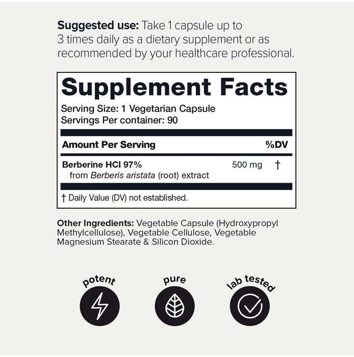 Toniiq Berberine – 500mg 97% Pure 82:1 Formula – 90 Veggie