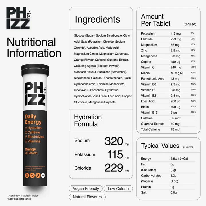 Phizz Daily Energy Caffeine (Orange)