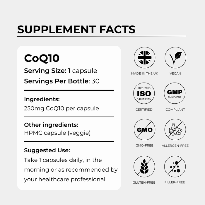 CoQ10 - Ubiquinone Coenzyme Q10 250mg