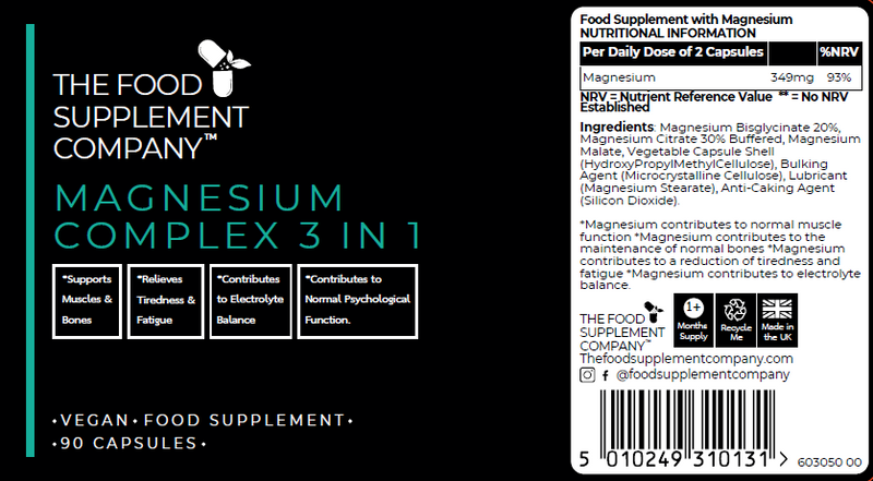 The Food Supplement Company Magnesium 3 in 1 Complex Capsules