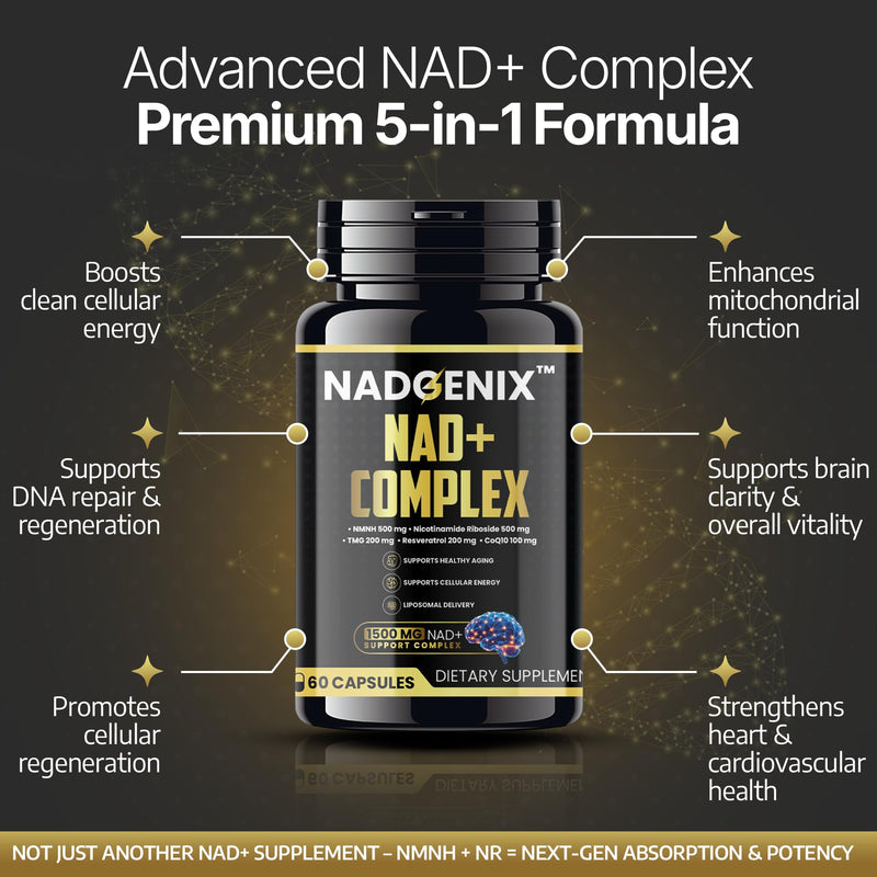 Product Maxx NADGENIX NAD+ Supplement – NMNH 500mg, Liposomal Delivery, 60 Caps