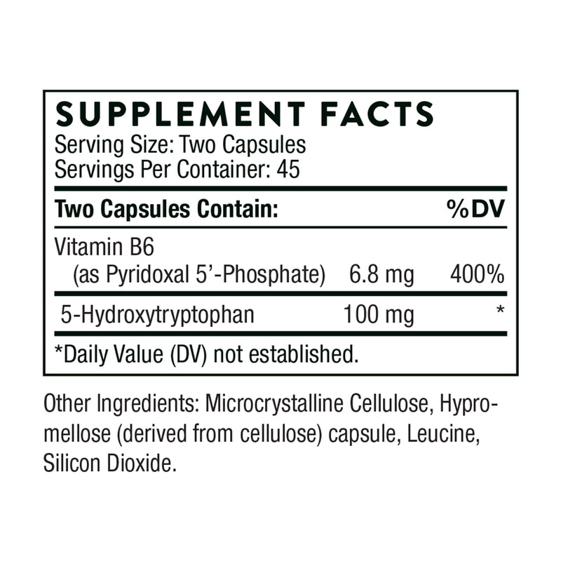 THORNE 5-HTP with Vitamin B6 — Sleep, Stress & Craving Support | Gluten, Dairy & Soy Free | 90 Capsules