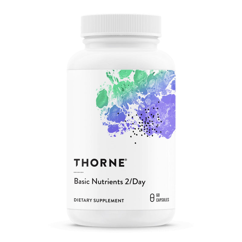 THORNE - Basic Nutrients 2/Day - Comprehensive Daily Multivitamin with Optimal Bioavailability - Vitamin & Mineral Formula - Gluten, Dairy & Soy-Free - 60 Capsules - 30 Servings