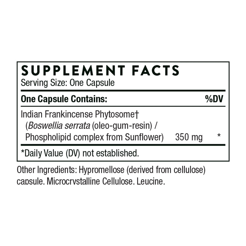 THORNE Boswellia Phytosome - Indian Frankincense (Boswellia Extract) Supplement - 60 Capsules
