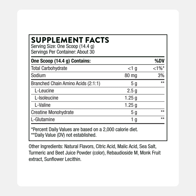 THORNE Creatine + BCAAs Powder – Peach Mango, NSF Certified for Sport – 30 Servings