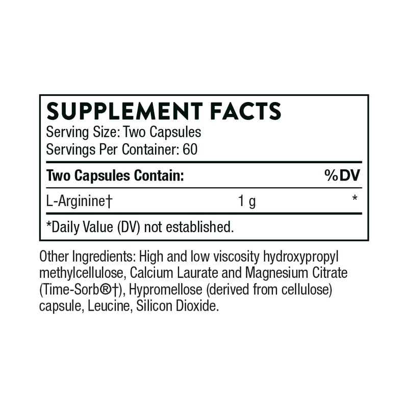 THORNE L-Arginine Sustained Release (Perfusia-SR) - Heart Support, Nitric Oxide & Blood Flow - 60 Servings