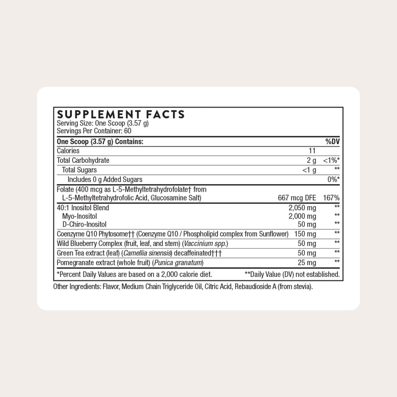 THORNE Ovarian Care – Inositol, CoQ10 & Polyphenols for Women’s Health – Mixed Berry, 7.55 oz, 60 Servings